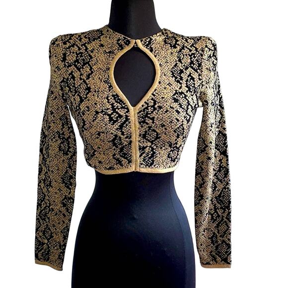 DUNDAS Snakeskin Knit Crop Top - Picture 4 of 15